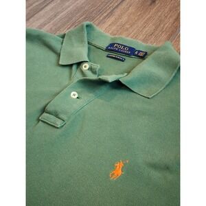 Polo Ralph Lauren Mens Green Custom Slim Fit Cotton Pique Polo XL Orange Pony